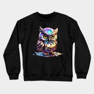 Magical Holographic Owls: Snowflake Crewneck Sweatshirt